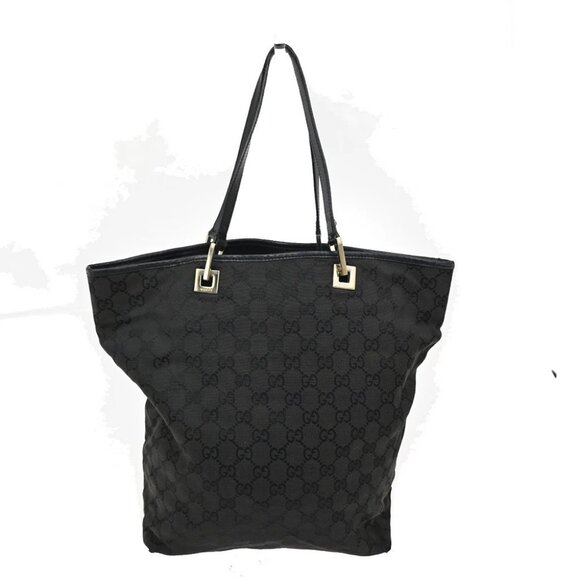 GUCCI GG Canvas Shoulder Tote Bag Leather canvas Black GHW Italy - Picture 3 of 15